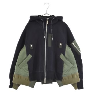 希少】SACAI MA_1×スウェットブルゾン ジップアップパーカー 22SS-