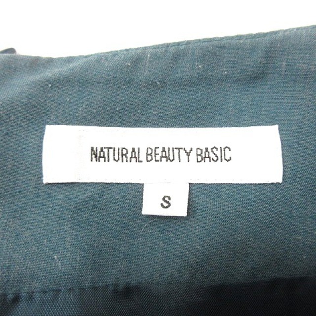 NATURAL BEAUTY BASIC(ナチュラルビューティーベーシック)のナチュラルビューティーベーシック フレアスカート ミモレ ロング S 緑 レディースのスカート(ロングスカート)の商品写真