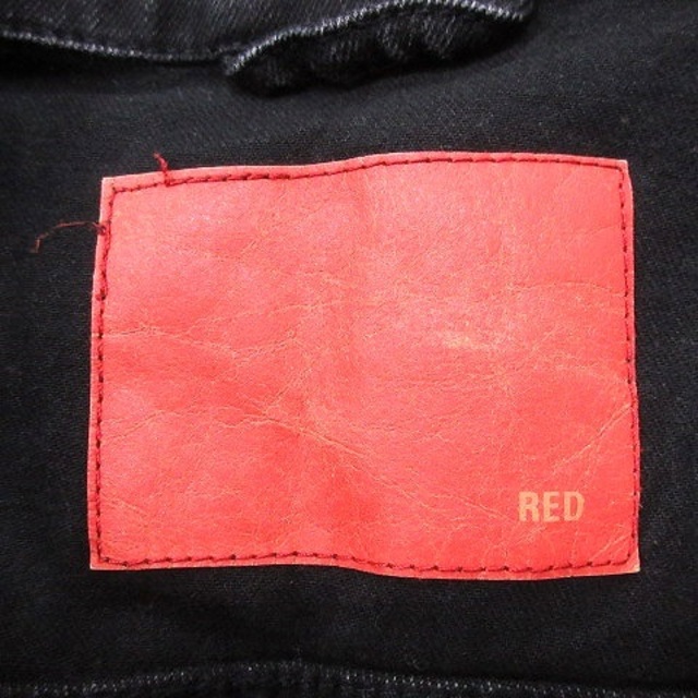 レッド RED デニムジャケット Gジャン ジージャン M 黒 ブラック ■MO レディースのジャケット/アウター(Gジャン/デニムジャケット)の商品写真