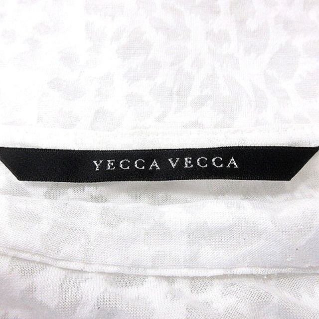 YECCA VECCA(イェッカヴェッカ)のイェッカヴェッカ カットソー ドレープ 豹柄 フレンチスリーブ 白 ■MO レディースのトップス(カットソー(半袖/袖なし))の商品写真