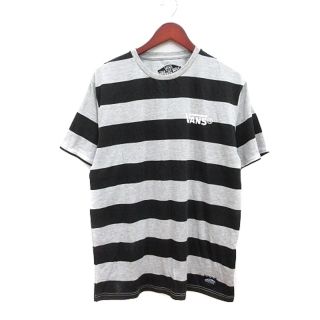 ヴァンズ(VANS)のバンズ カットソー Tシャツ クルーネック ボーダー 半袖 XL グレー ■MO(Tシャツ/カットソー(半袖/袖なし))