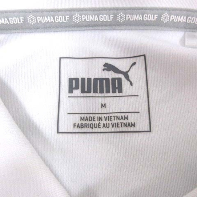 PUMA(プーマ)のPUMA ポロシャツ カットソー ボーダー ワンポイント 長袖 M 白 グレー メンズのトップス(ポロシャツ)の商品写真