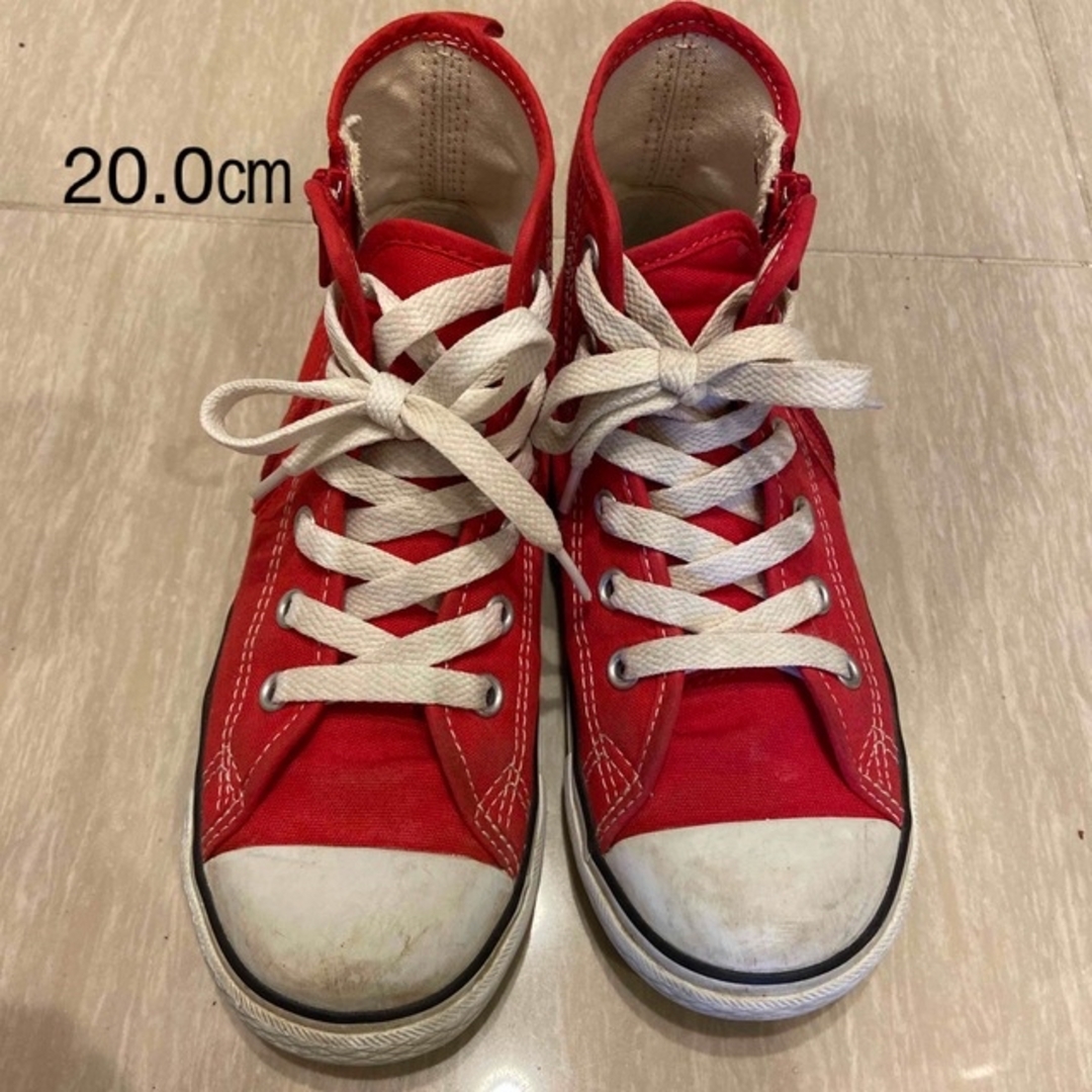 CONVERSE(コンバース)のコンバースハイカット　赤色　20.0㎝ キッズ/ベビー/マタニティのキッズ靴/シューズ(15cm~)(スニーカー)の商品写真