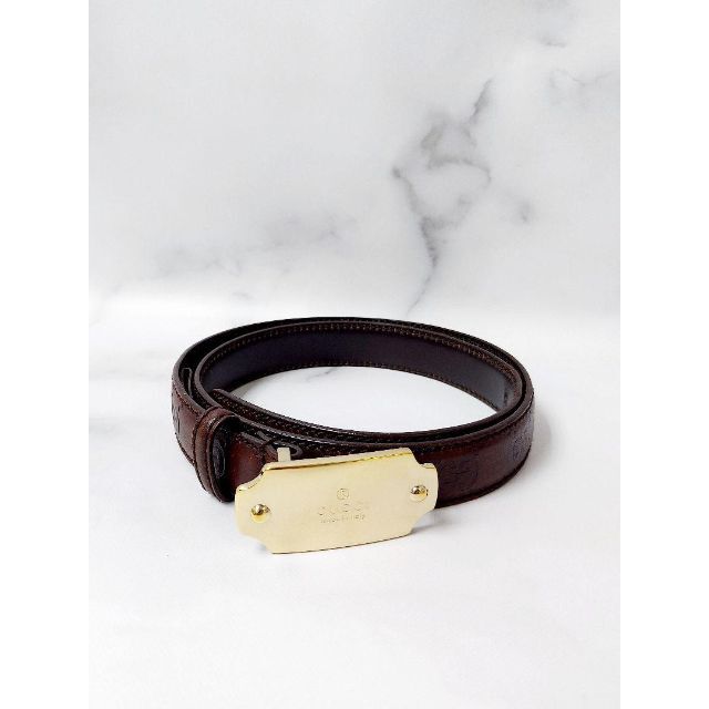 GUCCI グッチ グッチシマ ロゴプレート ベルト 146439 SH268 ワンピ