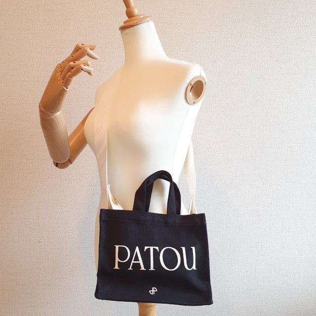 幅広type 【新品未使用】PATOU キャンバス トート バッグ スモール 黒 ブラック