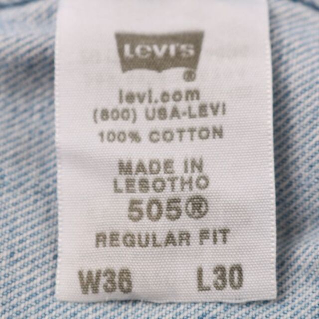 Levi's(リーバイス)のリーバイス デニムパンツ ジーンズ 505 レギュラーフィット ストレート 大きいサイズ 海外古着 メンズ W36L30サイズ ブルー Levi's メンズのトップス(ジャージ)の商品写真