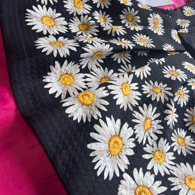 美品】M'S GRACY 花柄白襟ワンピース ブラック 半袖 38 リボン | www