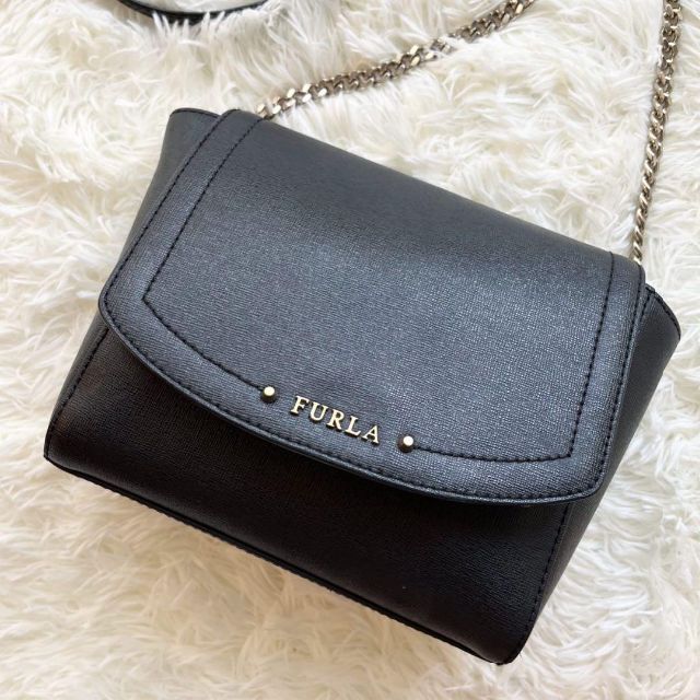 FURLA フルラ ショルダーバッグ ニューデイジー レザー ブラック美品