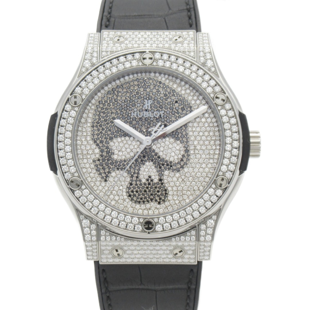 ウブロ クラシックフュージョン チタニウムスカル ダイヤ ブラックダイヤ 腕時計 ウォッチ 腕時計