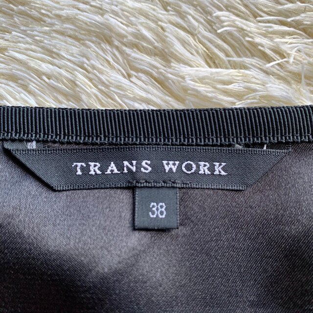 TRANSWORK トランスワーク　台形スカート　シルク混　黒×黄　三陽商会 5