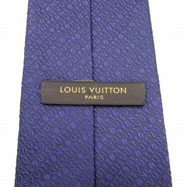 LOUIS VUITTON(ルイヴィトン)の美品 ルイヴィトン ロゴ レジメンタル ネクタイ シルク ジャガード 総柄 メンズのファッション小物(ネクタイ)の商品写真