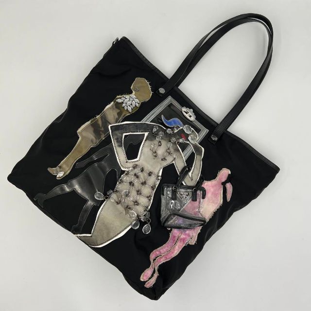 美品】プラダ ロボット トートバッグ サフィアーノレザー ナイロン