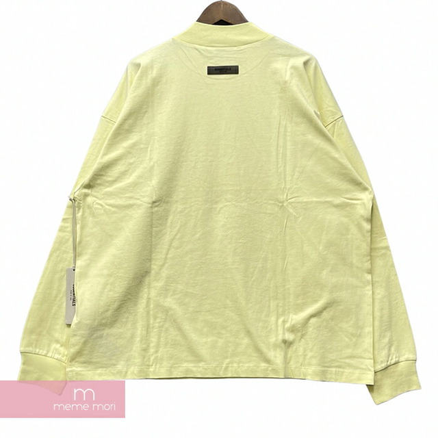 FEAR OF GOD ESSENTIALS 2022SS L/S Tee CANARY エッセンシャルズ ロングスリーブTシャツ 長袖カットソー ロンT フロッキープリント ペールイエロー カナリー サイズS【230331】【新古品】【me04】