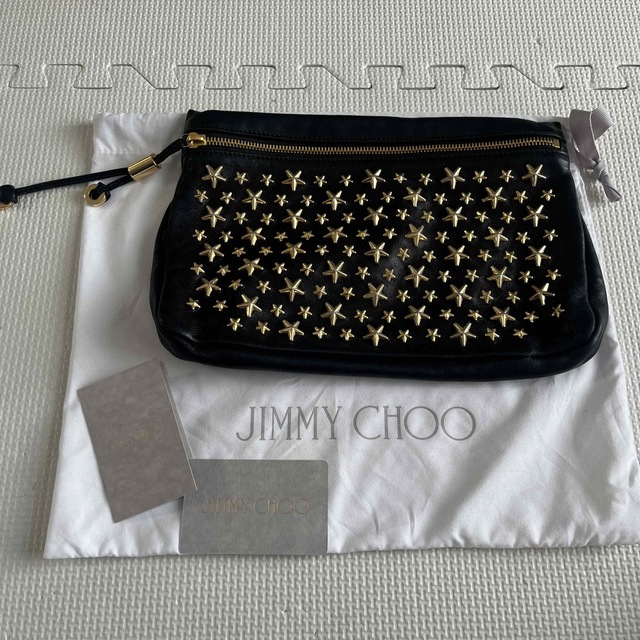 値下げ！ジミーチュウ　JIMMY CHOO クラッチバッグ　スタッズ　クロ