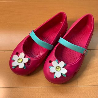 クロックス(crocs)のクロックス　キッズ　サンダル　バレエシューズ　19 ピンク(サンダル)