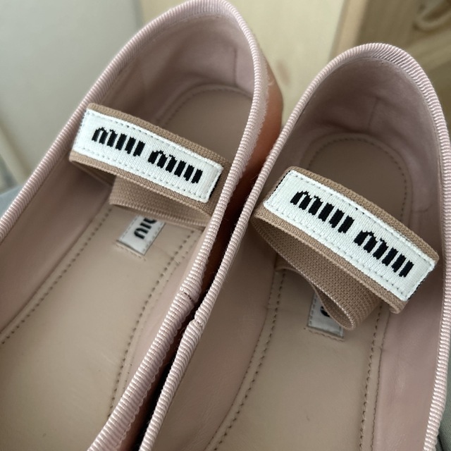 MIU MIU ピンク バレエ バレリーナシューズ 正規品 37 1/2 | cprc.org.au