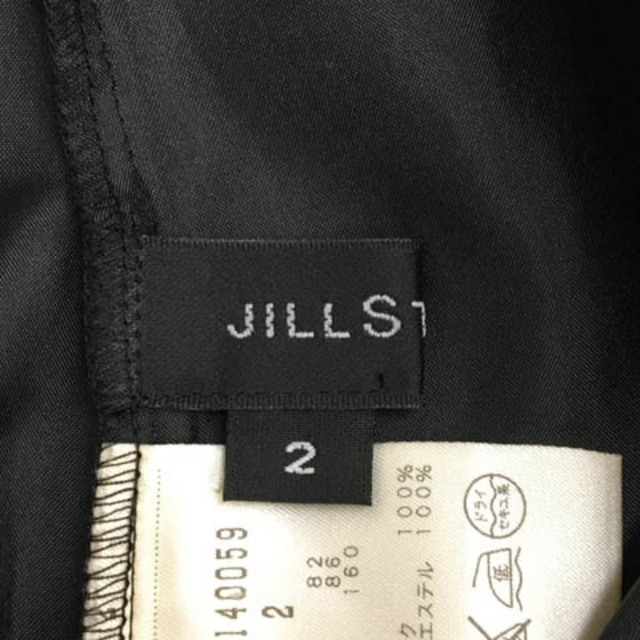 JILLSTUART(ジルスチュアート)のジルスチュアート ワンピース フレア ミニ リボン シルク 無地 半袖 2 黒 レディースのワンピース(ミニワンピース)の商品写真
