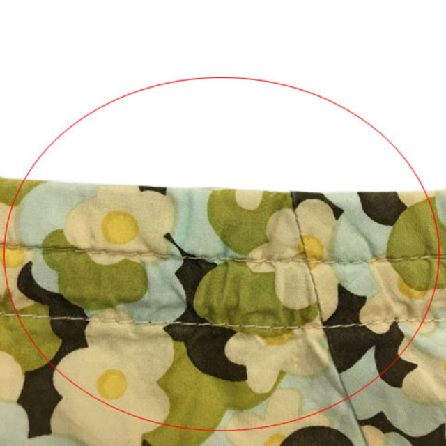 IENA(イエナ)のイエナ ブラウス ノーカラー リボン 花柄 マルチカラー 半袖 緑 ベージュ レディースのトップス(シャツ/ブラウス(半袖/袖なし))の商品写真