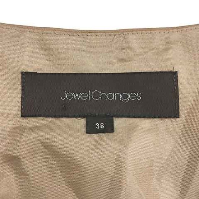 Jewel Changes(ジュエルチェンジズ)のジュエルチェンジズ アローズ ワンピース ミニ 無地 ノースリーブ 36 茶 レディースのワンピース(ミニワンピース)の商品写真
