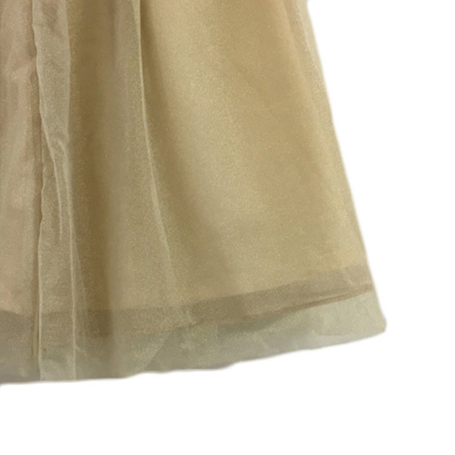 ブルーデブレス スカート フレア ひざ丈 チュール 36 ベージュ ゴールド レディースのスカート(ひざ丈スカート)の商品写真