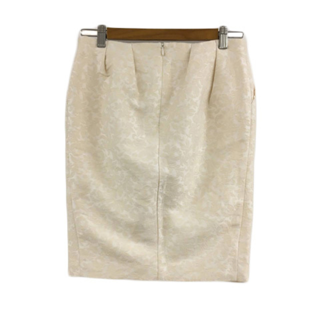 LOUNIE(ルーニィ)のルーニィ スカート タイト ミニ 刺繍 タック 花柄 38 ベージュ 白 レディースのスカート(ミニスカート)の商品写真