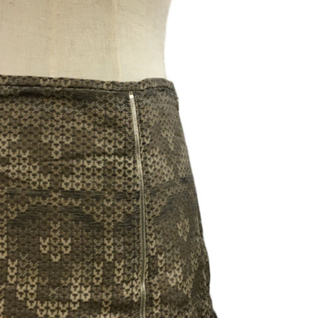 ARTISAN(アルティザン)のアルチザン スカート プリーツ ひざ丈 総柄 11 ベージュ 茶 ブラウン レディースのスカート(ひざ丈スカート)の商品写真