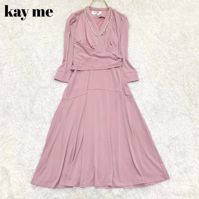 極美品✨kay me ケイミー フレアワンピース カシュクール ピンク 7