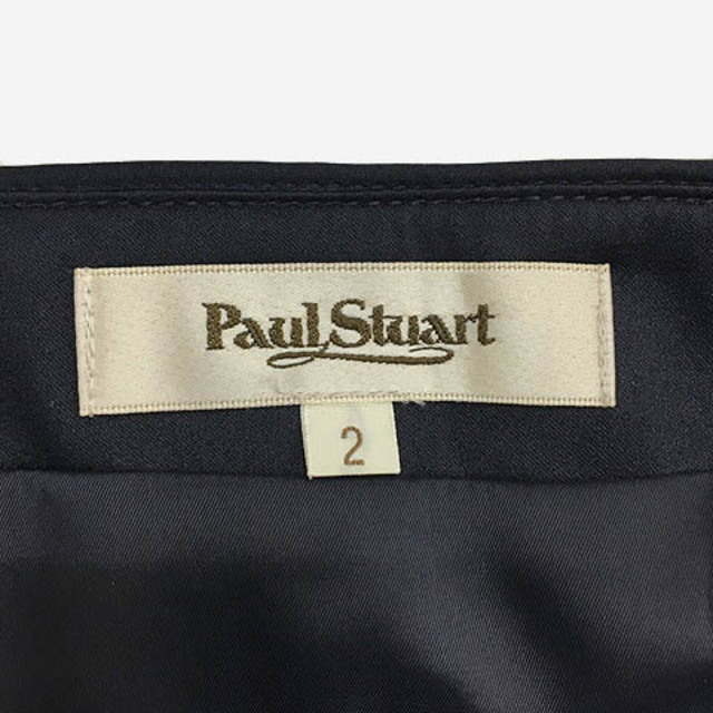 Paul Stuart(ポールスチュアート)のポールスチュアート スカート 台形 膝丈 無地 リネン 2 黒 紺 ブラック レディースのスカート(ひざ丈スカート)の商品写真