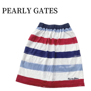 パーリーゲイツ(PEARLY GATES)のPEARLY GATES ボーダー ロゴ刺繍 スカート ゴルフウェア フリー(ウエア)