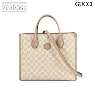 グッチ(Gucci)の未使用 展示品 グッチ GUCCI インターロッキングG スモール 2way トート ショルダー バッグ GGスプリームキャンバス ベージュ 659983 VLP 90187768(トートバッグ)