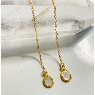 k18  スライスダイヤモンド　ピアス　誕生石(ピアス)