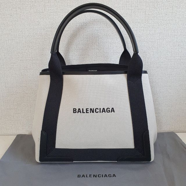 【新品・未使用】BALENCIAGA NAVY CABAS ハンドバッグ S