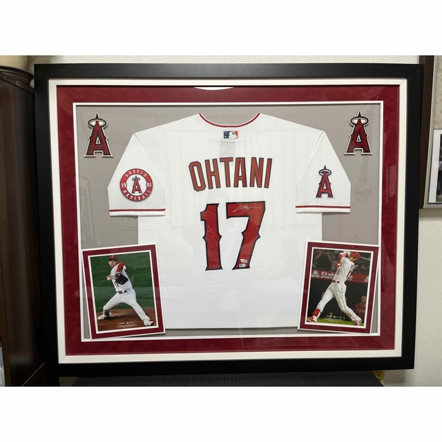 MLB エンゼルス 大谷翔平 直筆サイン入り ホームユニフォーム 大型額装品