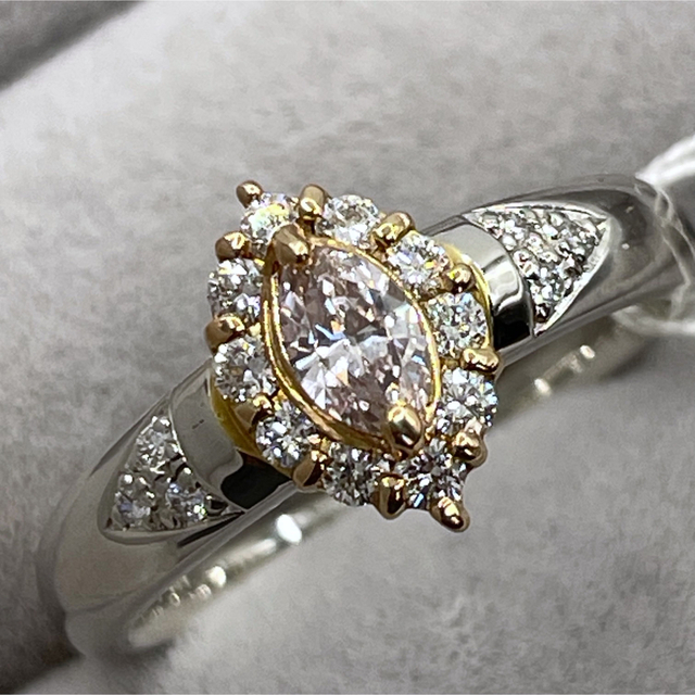 高評価! ファンシーピンクダイヤ 0.240ct ダイヤモンドリング 鑑定済