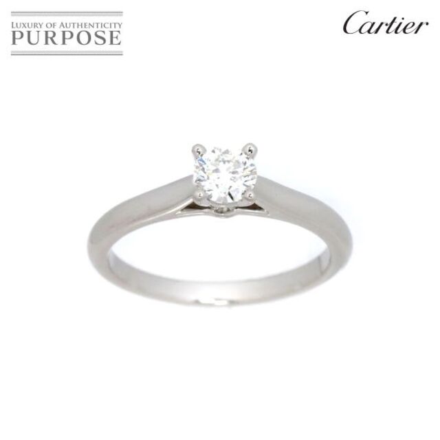 Cartier(カルティエ)のカルティエ Cartier ソリテール ダイヤ 0.30ct H/VVS1/3EX #48 リング Pt プラチナ 指輪【証明書・鑑定書付き】VLP 90184994 レディースのアクセサリー(リング(指輪))の商品写真