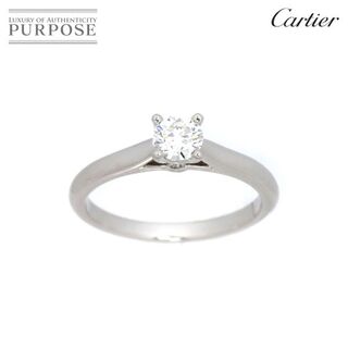 カルティエ(Cartier)のカルティエ Cartier ソリテール ダイヤ 0.30ct H/VVS1/3EX #48 リング Pt プラチナ 指輪【証明書・鑑定書付き】VLP 90184994(リング(指輪))