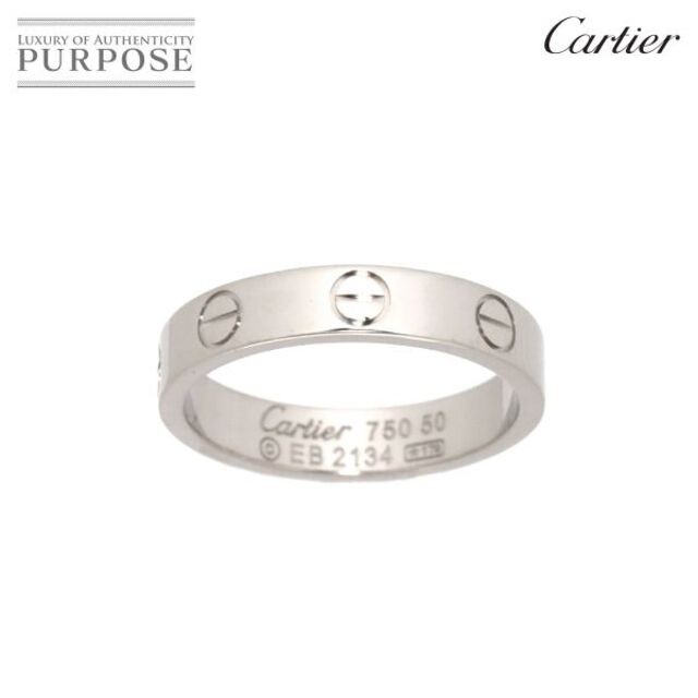 カルティエ Cartier ミニラブ #50 リング K18 WG ホワイトゴールド 750