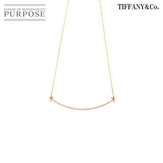 ティファニー(Tiffany & Co.)のティファニー TIFFANY&Co. Ｔスマイル ダイヤ ネックレス 46m ラージ K18 PG ピンクゴールド 750 VLP 90185840(ネックレス)