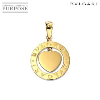 ブルガリ(BVLGARI)のブルガリ BVLGARI ダブル ロゴ ペンダント トップ K18 YG ゴールド 750 SS スティール ハート VLP 90186130(ネックレス)