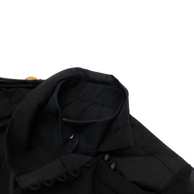 サカイ sacai アシンメトリー ドッキングシャツ ブラウス 1 ブラック 黒