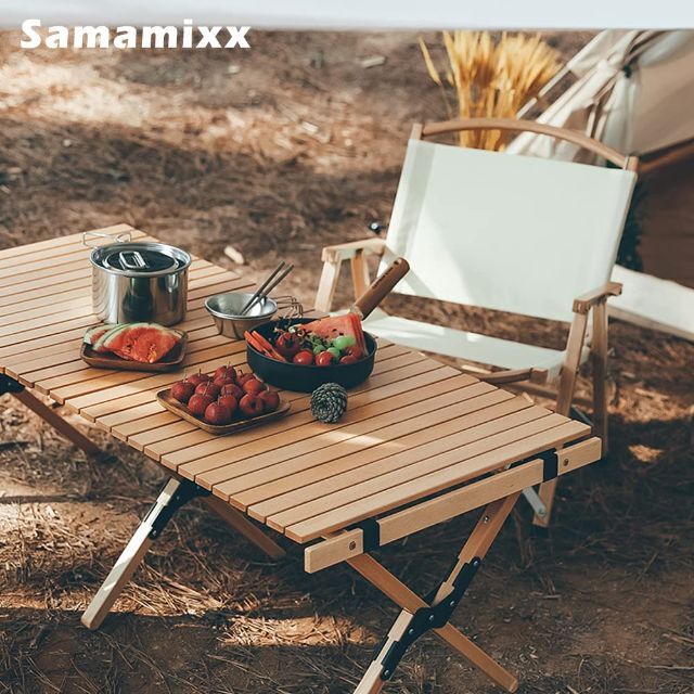 Samamixx アウトドアテーブル ロールテーブル 折りたたみ ロールトップテ