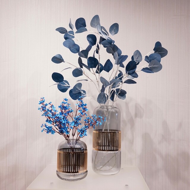 花瓶/フラワーベース/新品/2個セット/造花付き/ガラス 世界有名な