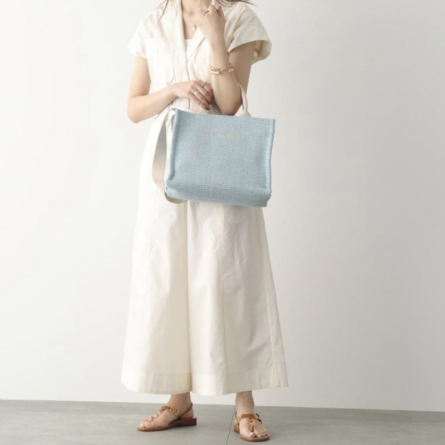 MARNI マルニ かごバッグ SMALL トートバッグ ライトブルー 新品 | www