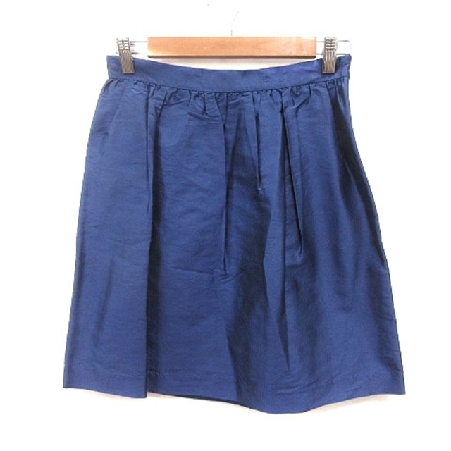 DEUXIEME CLASSE(ドゥーズィエムクラス)のドゥーズィエムクラス フレアスカート ミニ 絹 シルク 36 青 ブルー レディースのスカート(ミニスカート)の商品写真