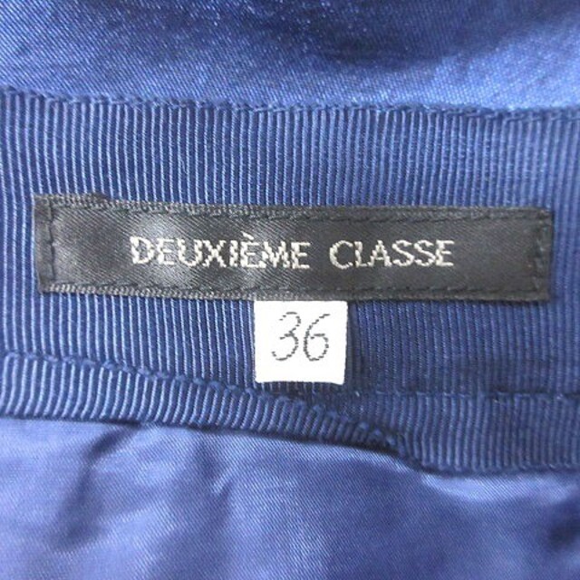 DEUXIEME CLASSE(ドゥーズィエムクラス)のドゥーズィエムクラス フレアスカート ミニ 絹 シルク 36 青 ブルー レディースのスカート(ミニスカート)の商品写真