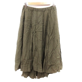 アーバンリサーチ(URBAN RESEARCH)のアーバンリサーチ items ギャザースカート ミモレ ロング F カーキ 緑(ロングスカート)