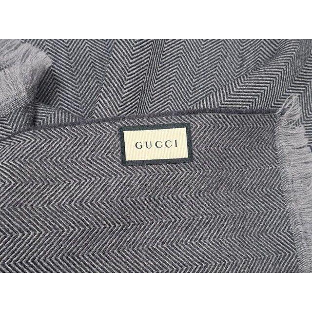 Gucci(グッチ)のグッチ ストール マフラー フリンジ クレスト ウール素材 グレー メンズのファッション小物(マフラー)の商品写真