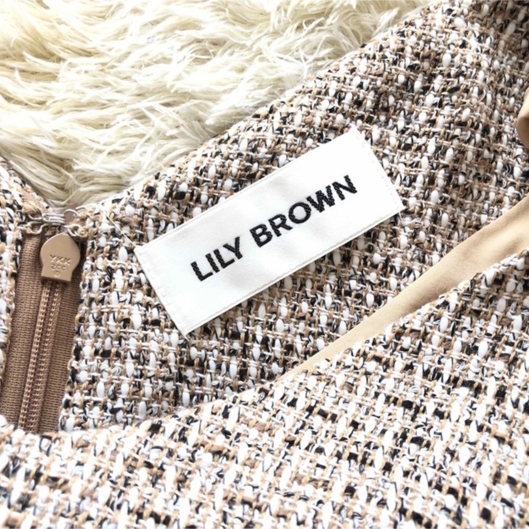Lily Brown ツイードワンピース キャメル 1