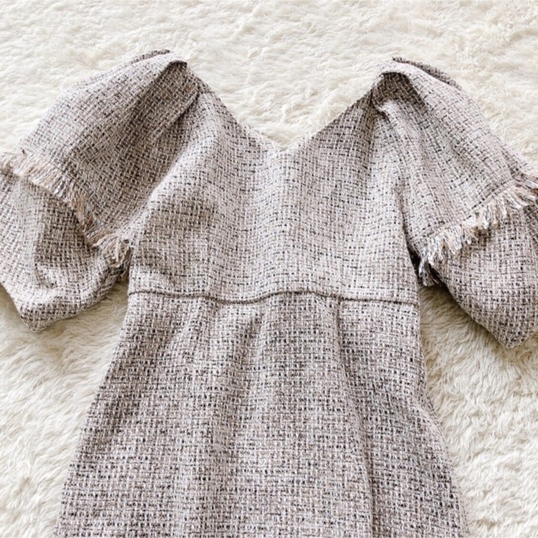 Lily Brown ツイードワンピース キャメル 1