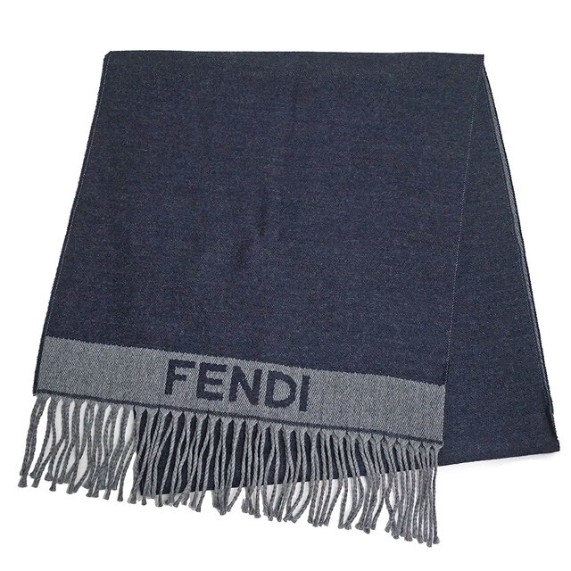 新品未使用 FENDI フィンディー ウールのマフラー グレー